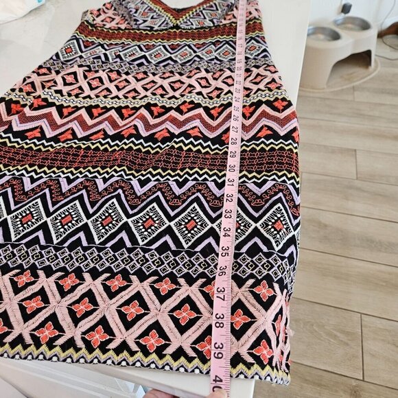 Akemi + Kin Anthtropologie Dress Size 12 Geometric Embroidered Column Sleeveless - Picture 11 of 13
